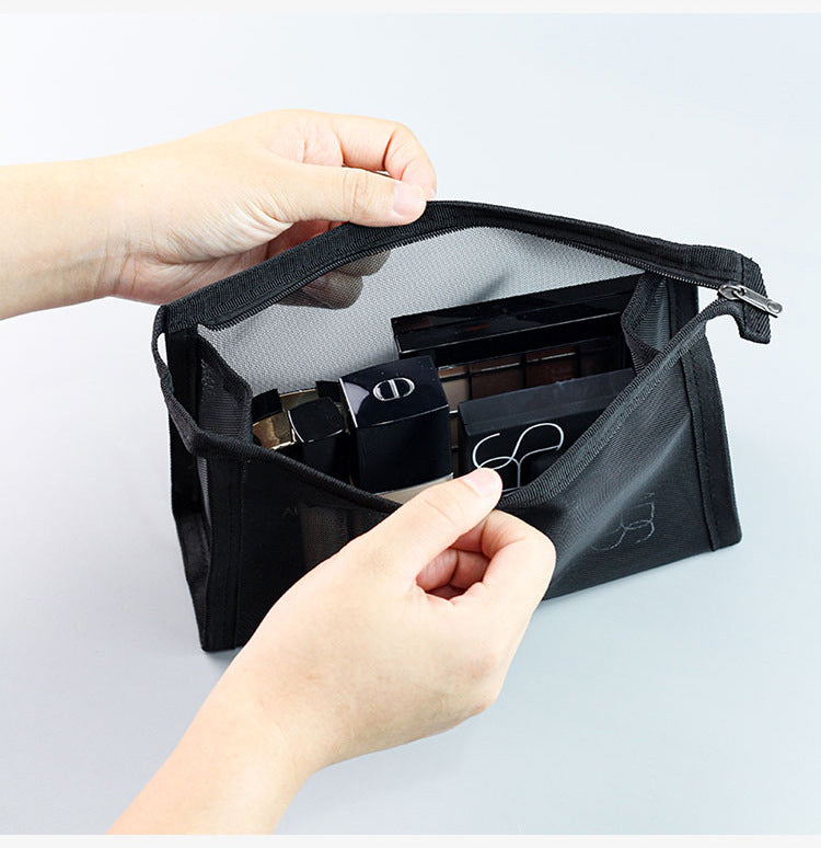 Makeup Brush Travel Bag Portable and Simple Makeup Storage Bag Mesh Design Large Capacity Storage Pen Bag