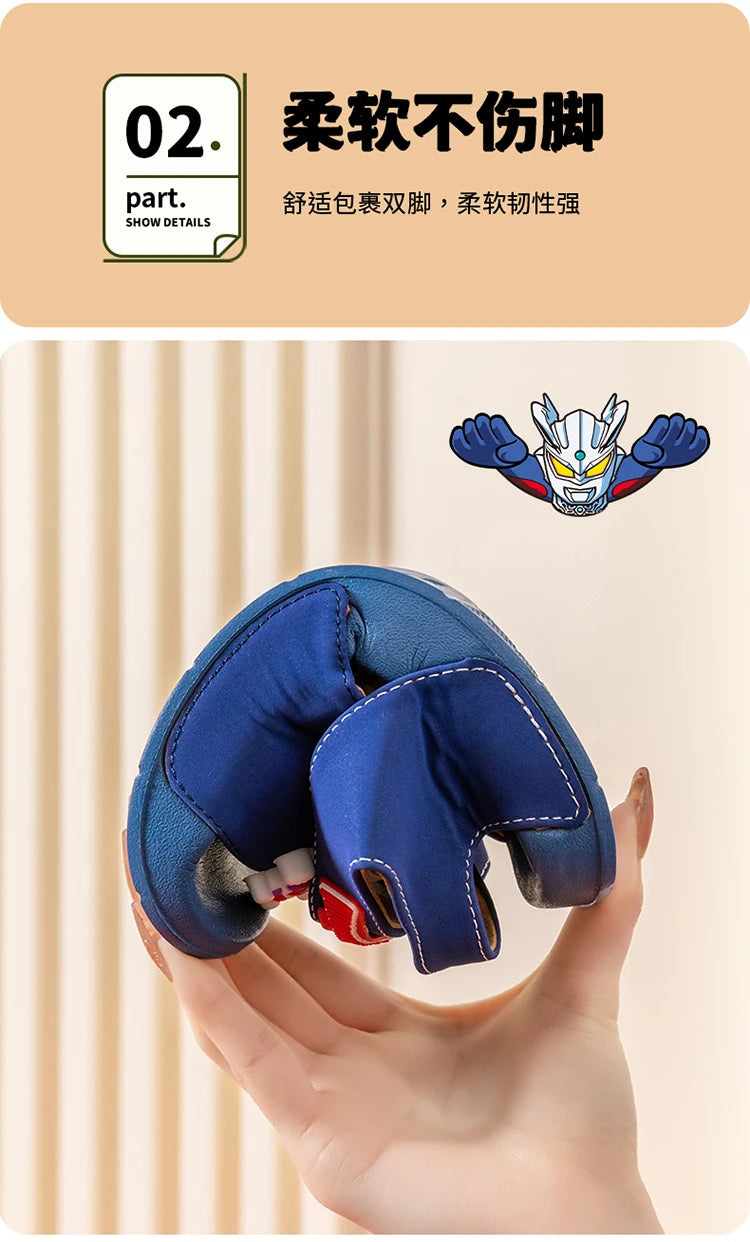 Ultraman children's sandals, new summer baby beach shoes, outdoor non-slip soft soled sandals for boys