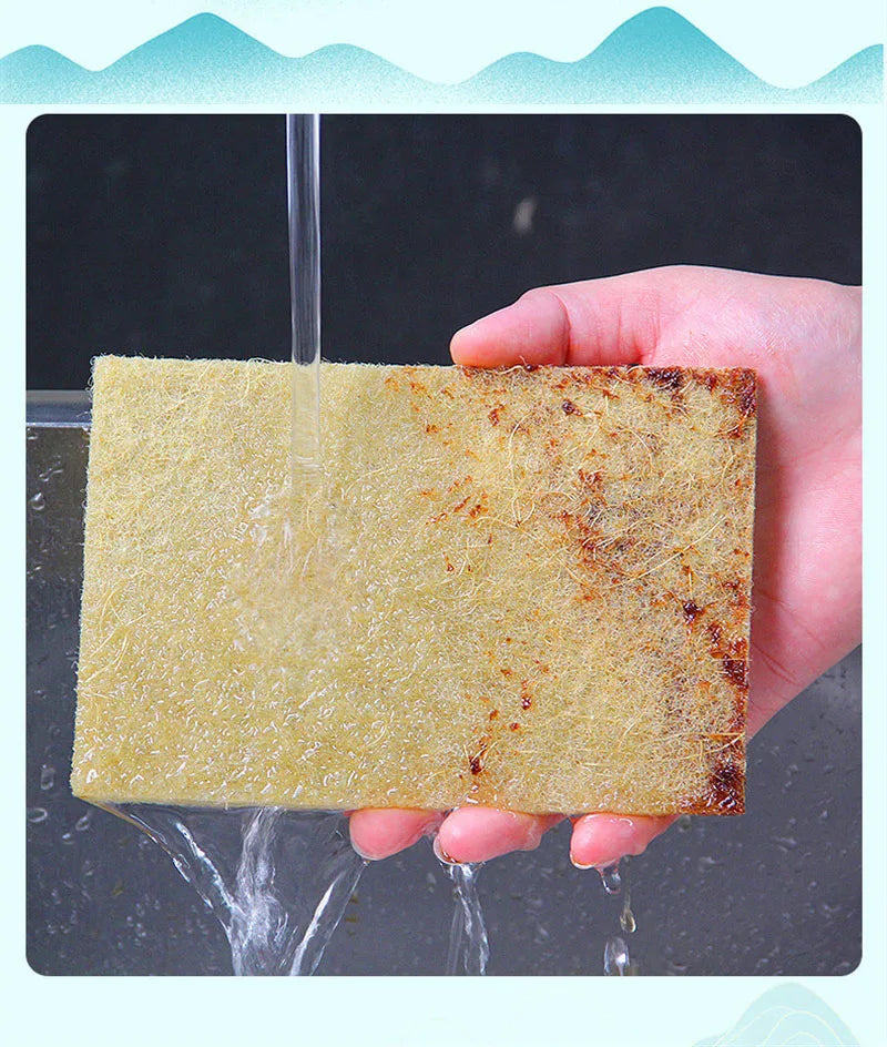 5/10/20pcs Sisal Microfiber Sponge Eco-friendly Plant Sponges for Dishwashing Natural Fiber Cleaning Cloth Kitchen Accessories