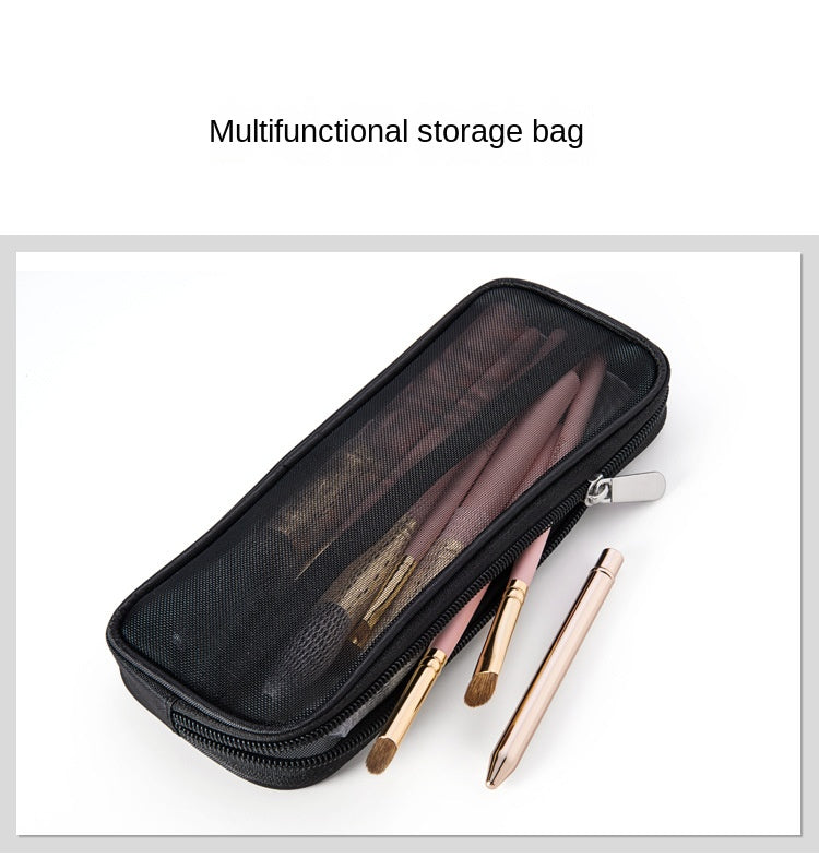Makeup Brush Travel Bag Portable and Simple Makeup Storage Bag Mesh Design Large Capacity Storage Pen Bag