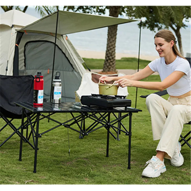 Coffee Tables Outdoor camping Portable aluminum alloy folding table detachable panel barbecue table mobile kitchen picnic table