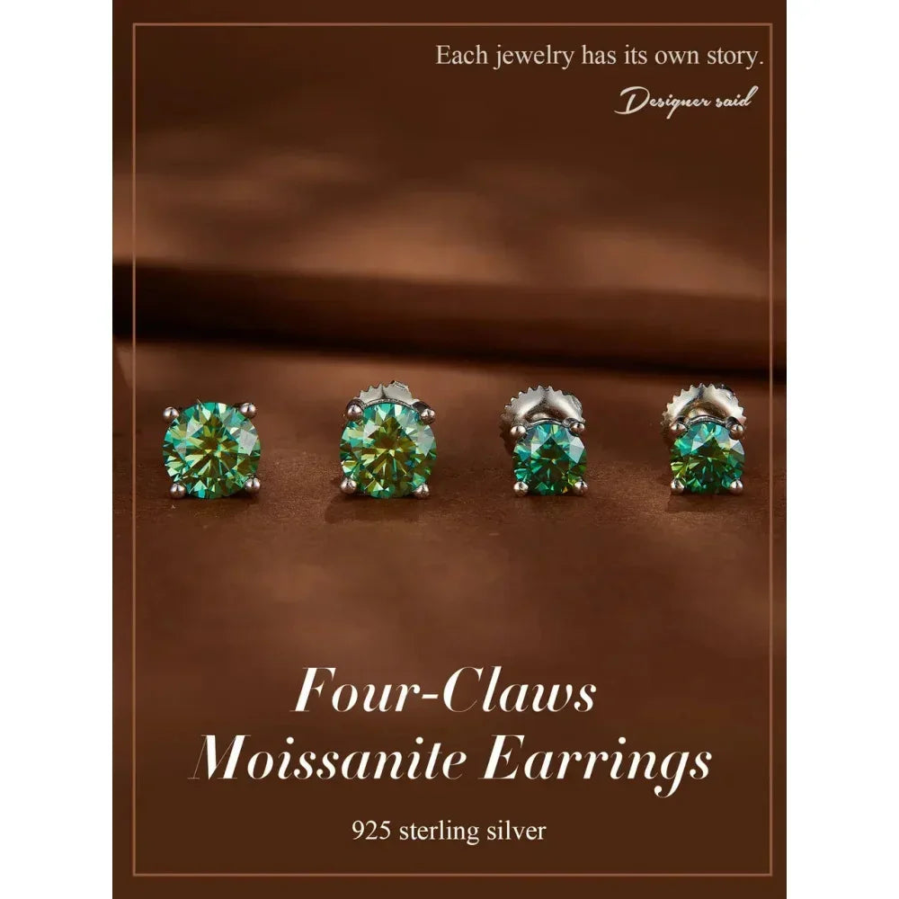 Breathtaking Moissanite Heart Stud Earrings | 925 Sterling Silver