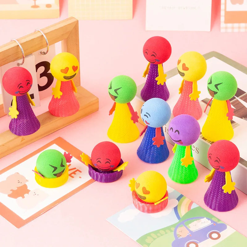 20Pcs  Vibrant EVA Jumping Doll Spring Toys for Kids Birthday Party Favors Guest Gifts School Prize Goodie Bag Pinata Fillers