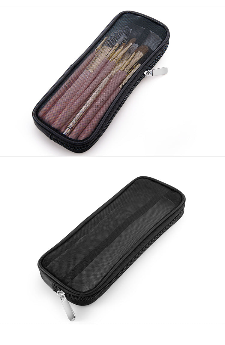 Makeup Brush Travel Bag Portable and Simple Makeup Storage Bag Mesh Design Large Capacity Storage Pen Bag