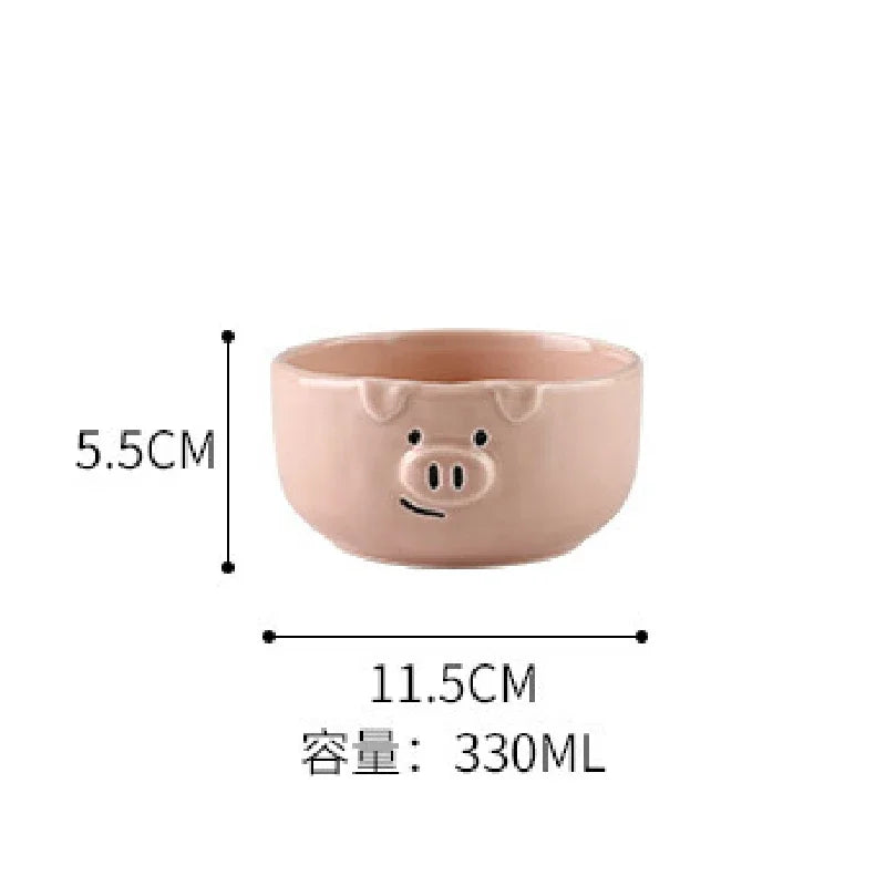 European Creative Cute Pink Pig Tableware Dishes Ceramic