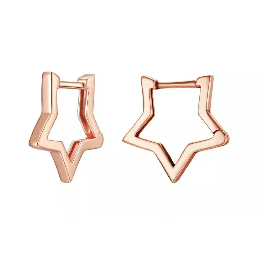 925 Sterling Silver Starlike Earrings - Minimalist Star Shape Ear Buckle for Women - Fashion jewelry SCE1136