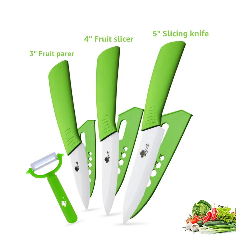 Ceramic Knife Kitchen Knives Set 3 4 5 6inch Chef Knife Utility Slicing Cutter Fruit Vegetable Baby Food Paring Anti-slip Handle