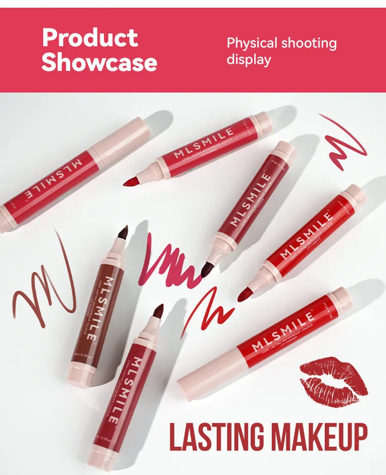 Nude Brown Matte Lipstick Marker Pen Solid Lip Gloss Waterproof Long Lasting Lipstick Pencil Lip Liner Pen Lips Makeup Cosmetics