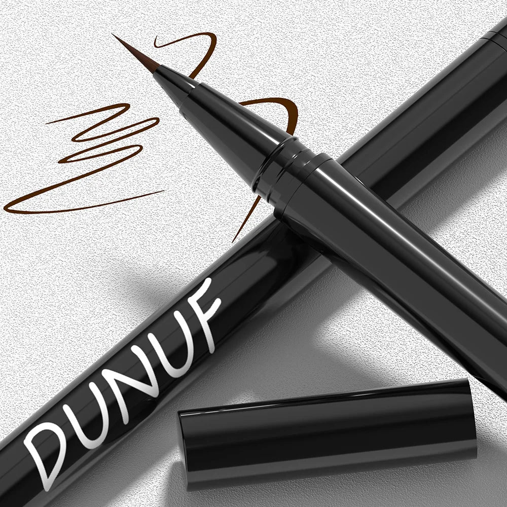 2 Colors Lasting Liquid Eyebrow Pencil Ultra-fine Waterproof Sweatproof Fast Drying Liquid Eyebrow Eyeliner Pen Makeup Cosmetics