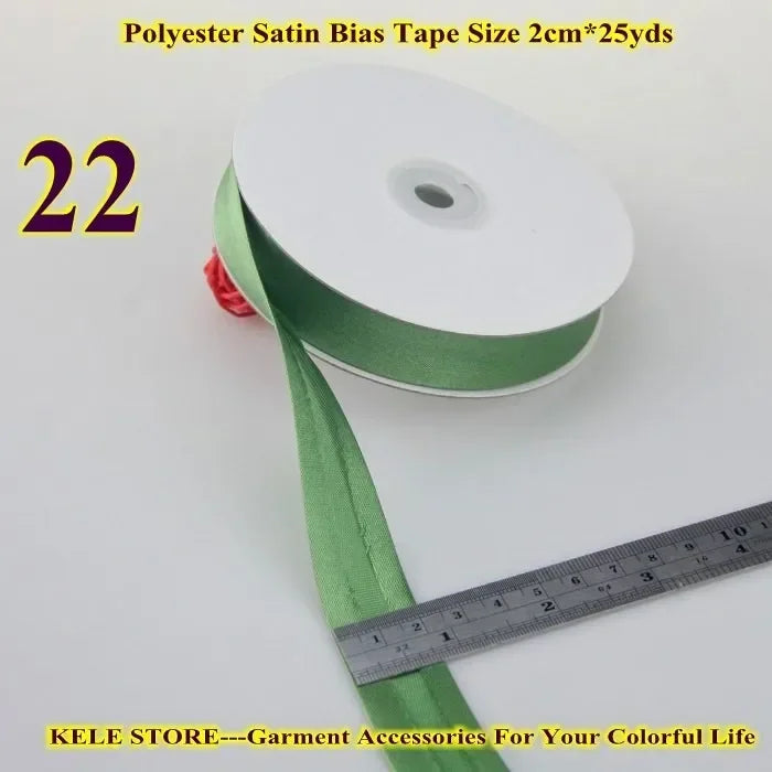 Polyester Satin Bias Binding Tape,bias Binding Size:20mm,3/4" *25yds,fold Tape for DIY Sewing Garment Accessories