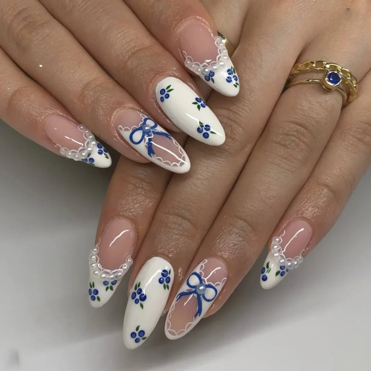 24 Pcs Matte Almond False Nails Set-41