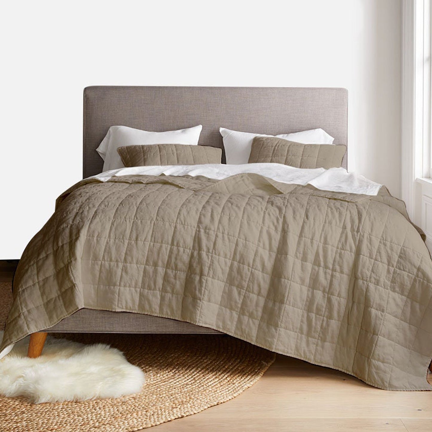Box stitch - Linen Cotton Quilt Sets-8