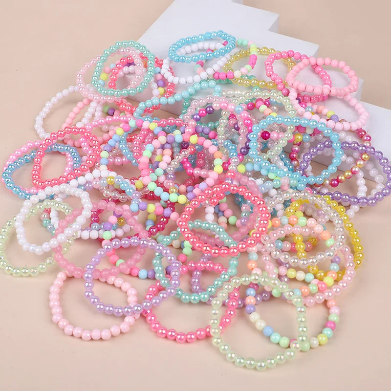 10-50Pcs Colorful Beads Bracelet Kids Girls Birthday Party Favors Goodie Pinata Filler Baby Shower Wedding Guest Treat Gifts