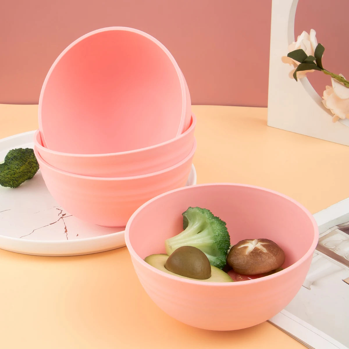4pcs Plastic bowl kitchen camping