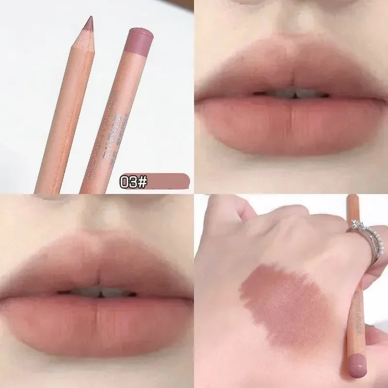 Bean Paste Pink Lip Liner Pen Professional Lip Liner Pencil Velvet Matte Lip Non-stick Cup Nude Lipstick Pen Contour Line Makeup