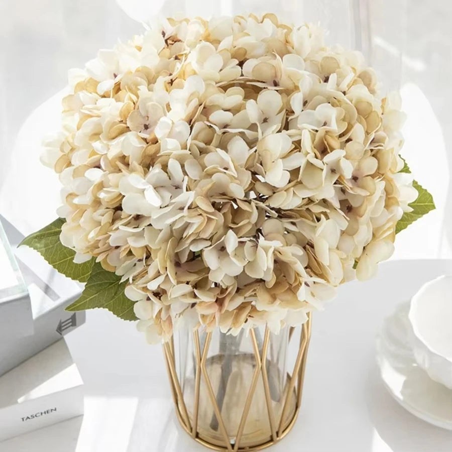 Artificial Hydrangea silk Flowers Home Room vases table Accessories Wedding wall Diy gift box Bridal Bouquet Holiday Party Decor
