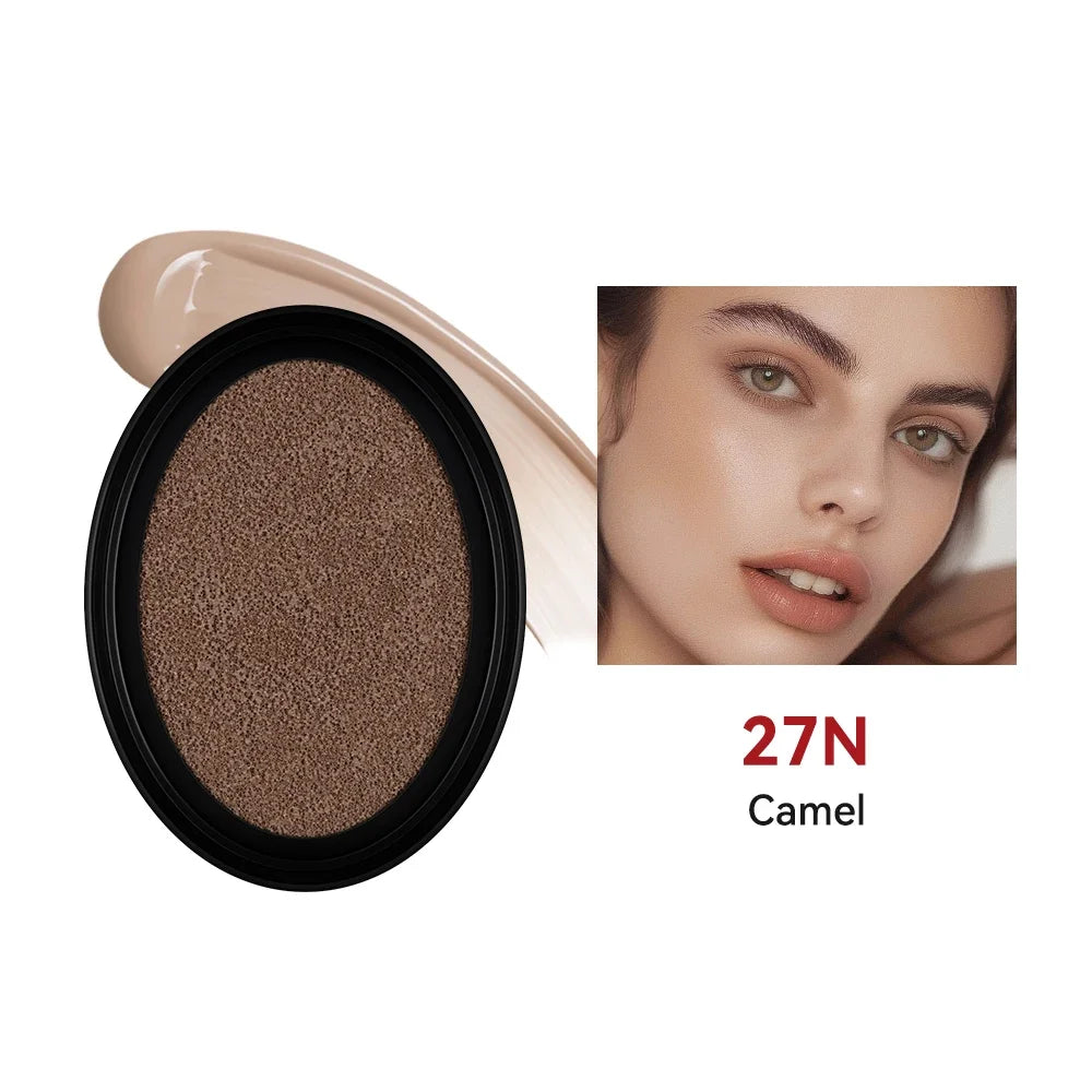 Cushion Foundation Refill Waterproof Semi-Matte Red Finish 72-Hour Wear Long-Lasting Buildable Coverage Sun Protection Makeup
