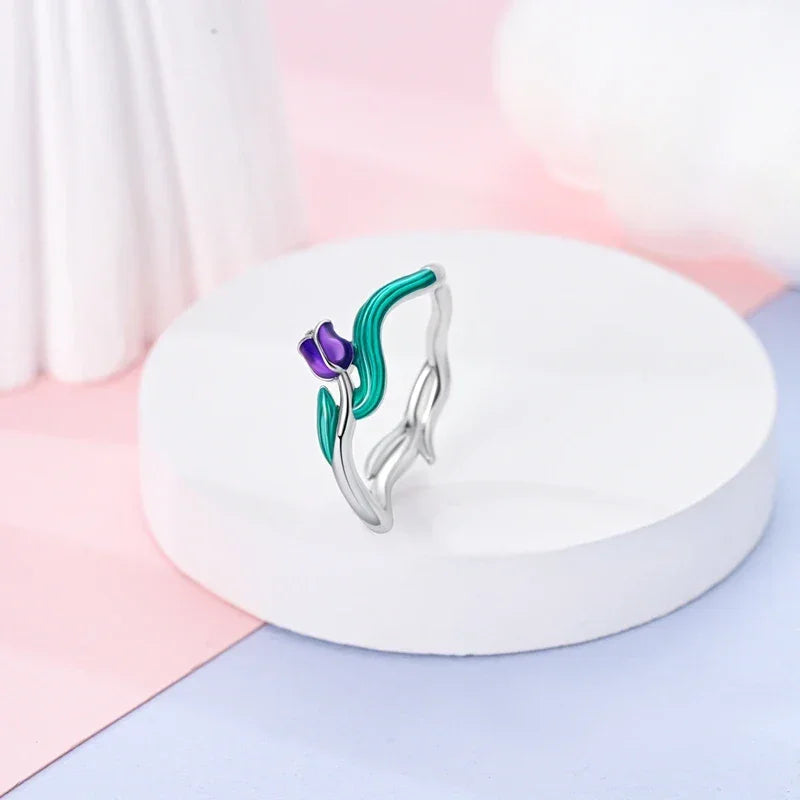 Enchanting Tulip Sterling Silver Ring