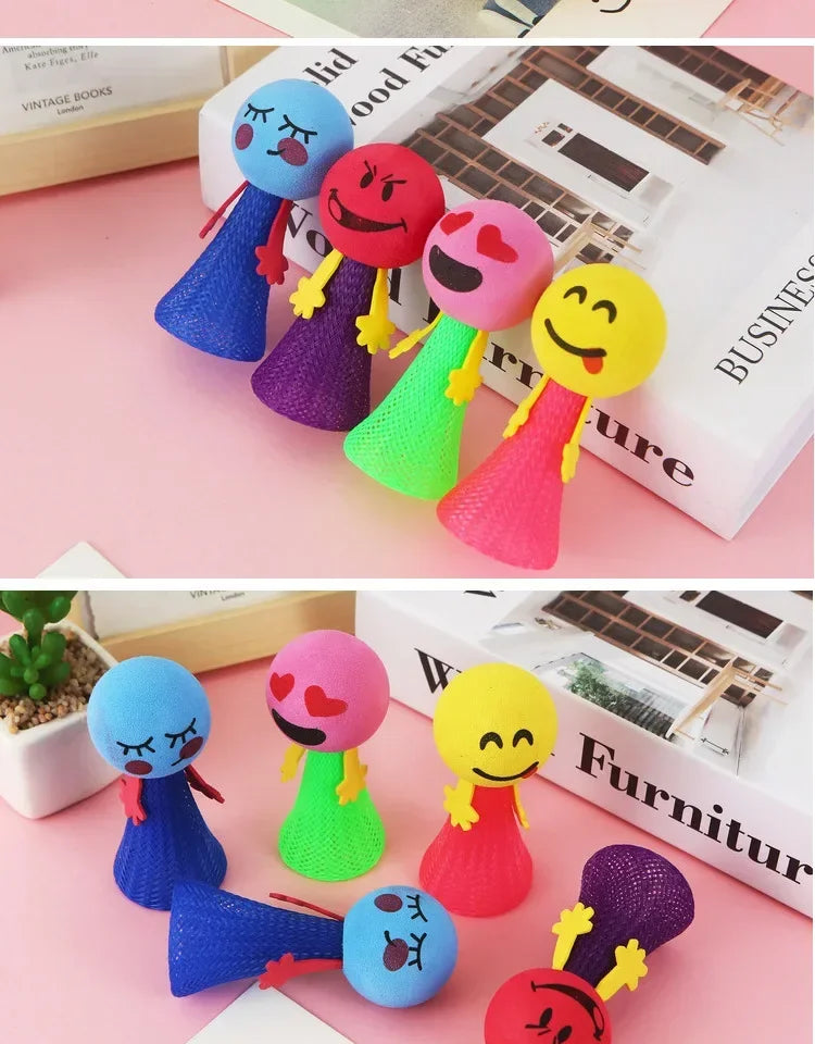 20Pcs  Vibrant EVA Jumping Doll Spring Toys for Kids Birthday Party Favors Guest Gifts School Prize Goodie Bag Pinata Fillers