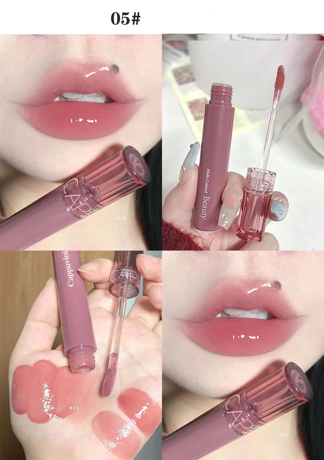 Soft Candy Jelly Mirror Lip Glaze Water Gloss Juice Lip Gloss Long Lasting Moisturizer Water Light Lipstick Waterproof Cosmetics