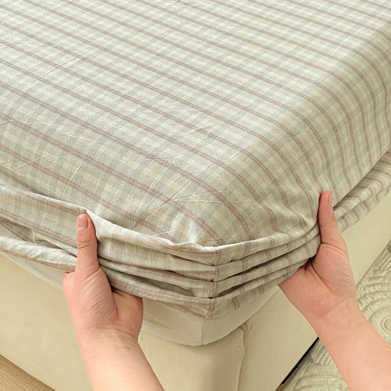 Pure Cotton Fitted Sheet Adults Kids Room Bedsheets Single/Twin/Queen/King Size Bed Cover простынь Soft Mattress Protector