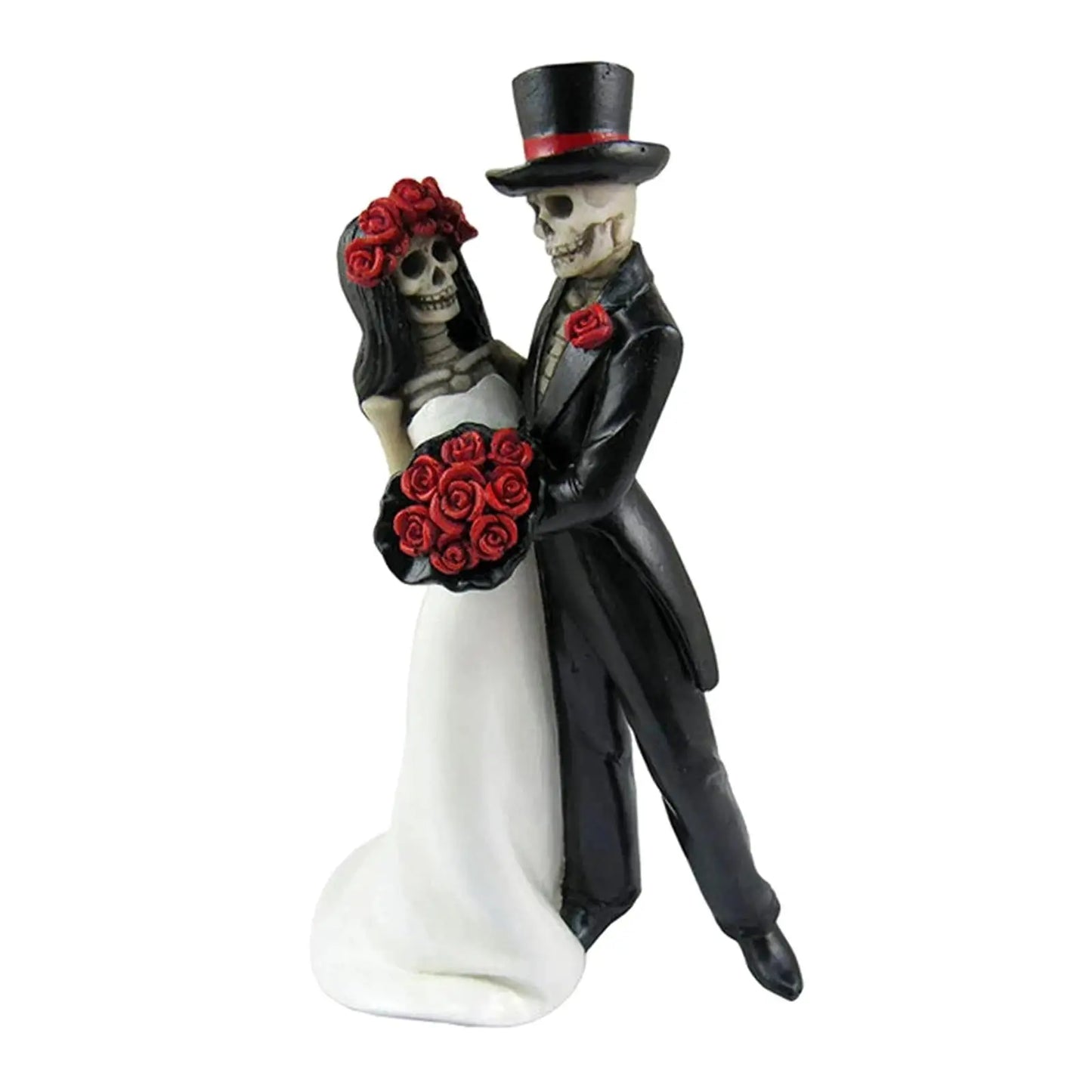 Skull Wedding Couple Resin Statue-0