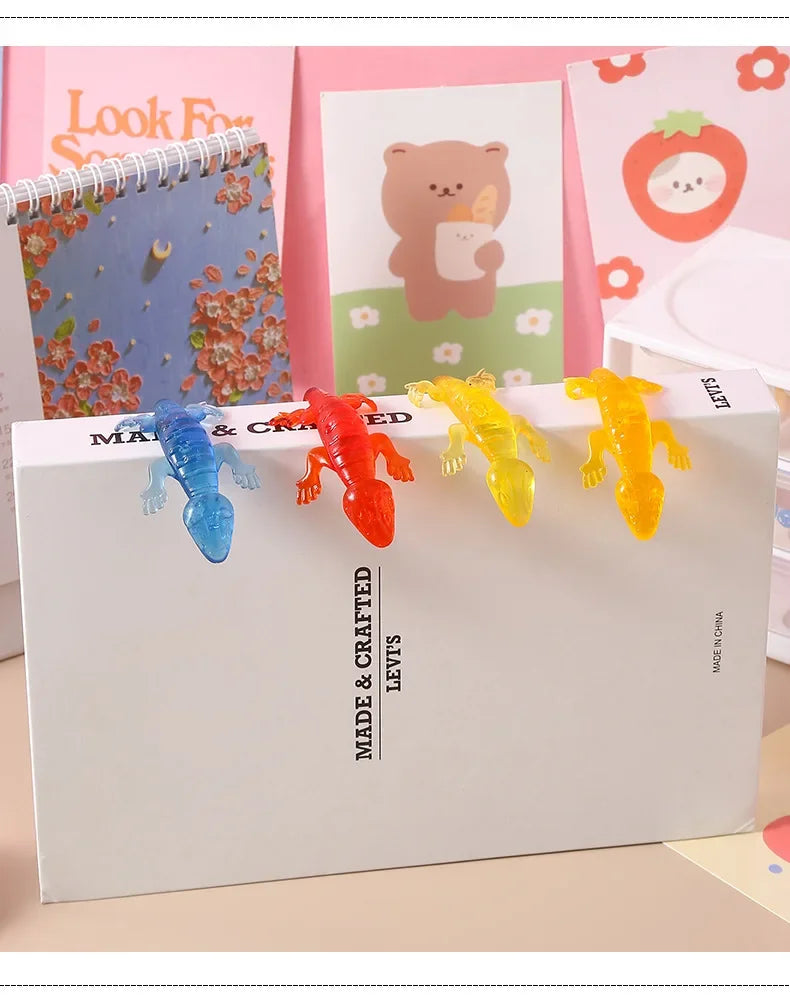 20Pcs Fun Colorful Lizard Sticky Retractable Toys for Kids Birthday Party Favors Baby Shower Pinata Fillers Halloween Party Gift