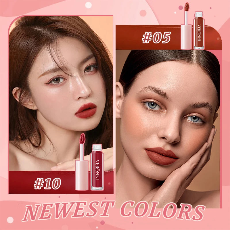 12 Colors Matte Liquid Lipstick 2.3ml Mini Size Vegan&Cruelty-Free Long Lasting Non-Drying Nude to Bold Shades Fade Proof Makup