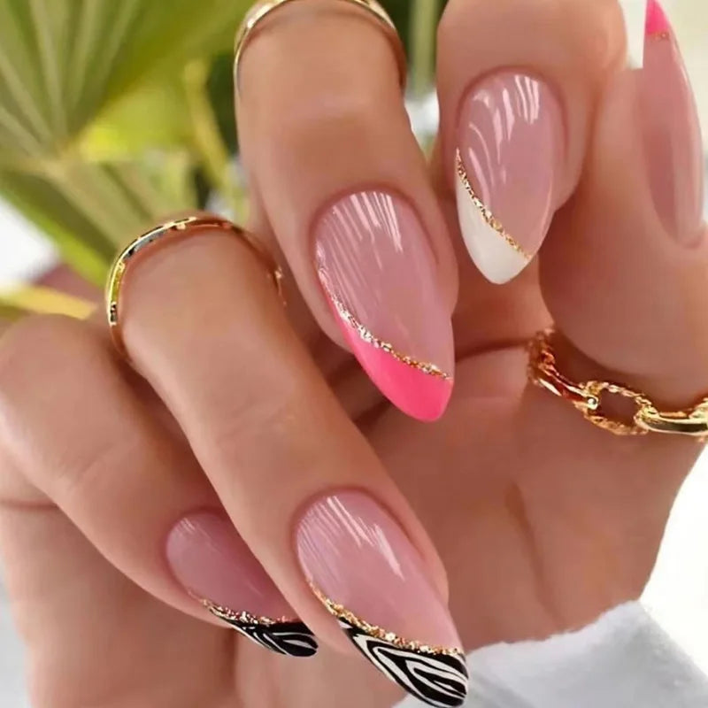 Glamorous Black Almond Stiletto Nails-41