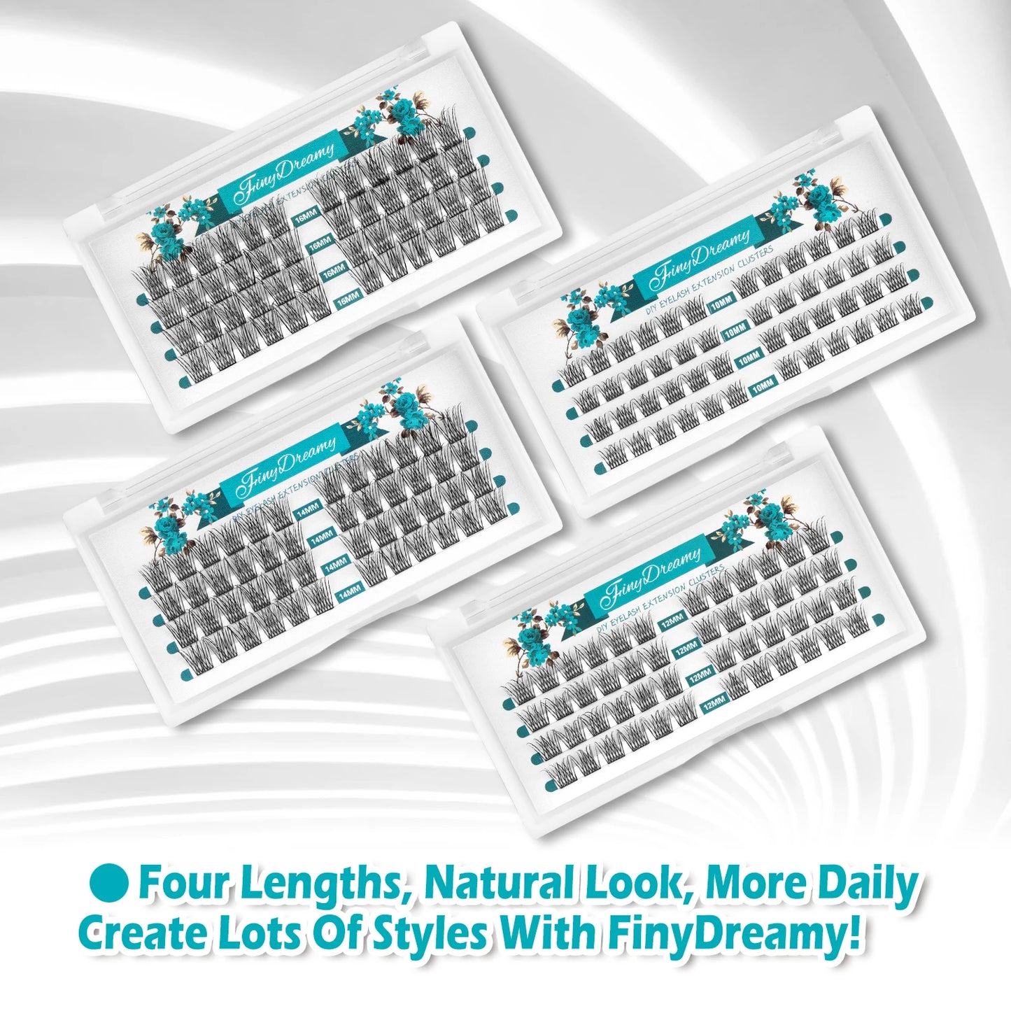 ETVITE DIY Clusters Eyelash Extension Dovetail Segmented Lashes 48 Volume Natural Segmented Eyelashes Bundles