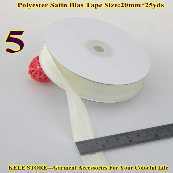 Polyester Satin Bias Binding Tape,bias Binding Size:20mm,3/4" *25yds,fold Tape for DIY Sewing Garment Accessories