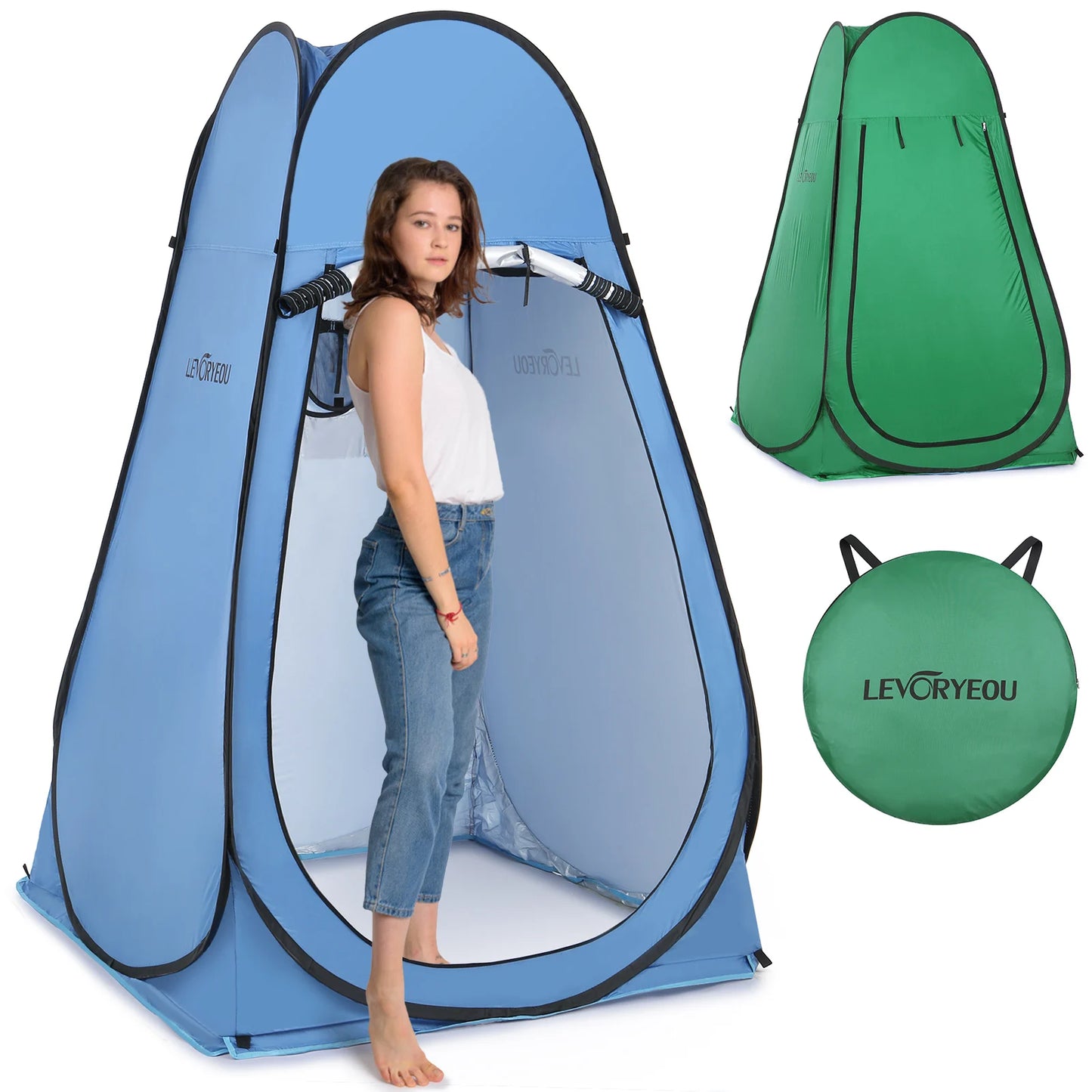 Pop Up Privacy Shelter Tent Portable Outdoor Camping Beach Instant Shower Toilet Changing Tent Sun Rain Shelter with Window