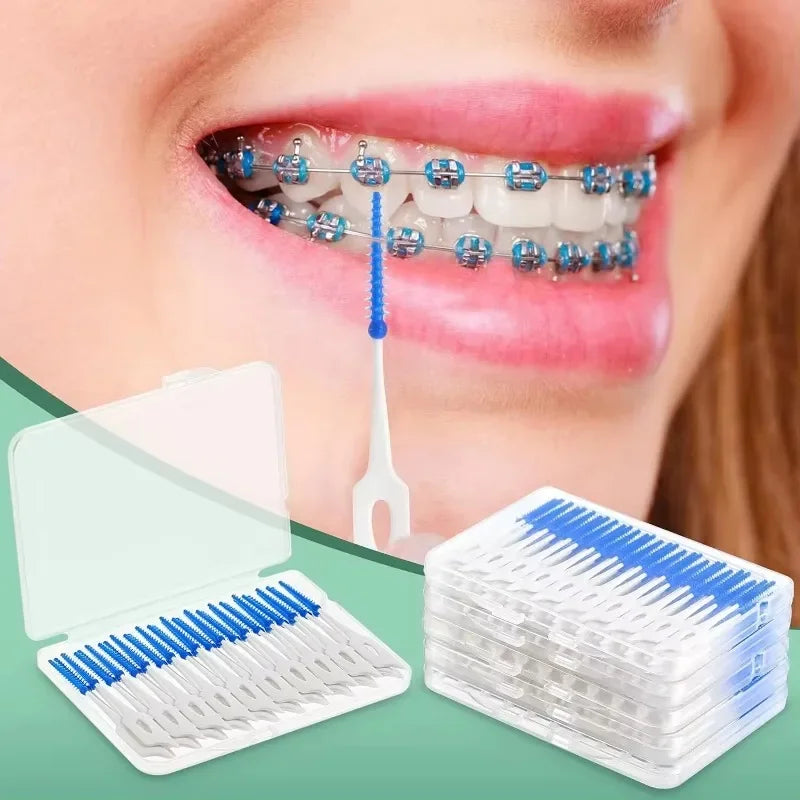 Interdental Brushes Silicone Toothpicks Teeth Floss Oral Hygiene Teeth Cleaning Soft Bristle Clean Between Teeth Toothbrush