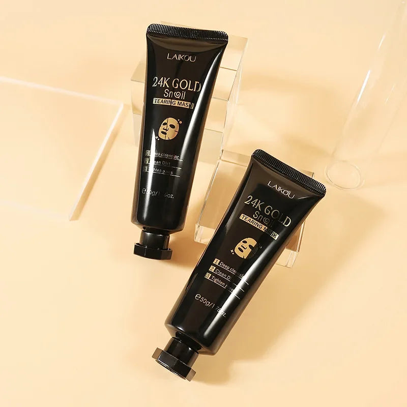 LAIKOU 24K Gold SNAIL TEARING   Mask Deep Cleansing Remove Blackhead Face Care 50g