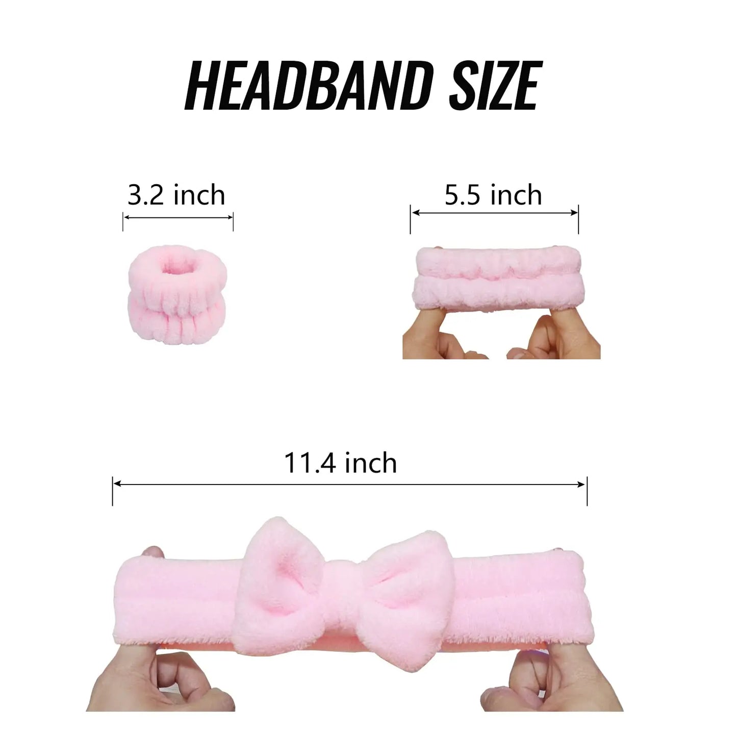 Face Wash Headband 3 Pack Head and Wrist Bands for Washing Face Spa Headband Soft Makeup Headband Skincare Headbands