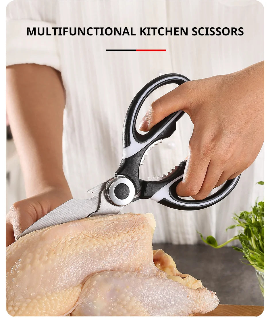 Kitchen Scissors Chicken Bone Scissors with Cover Stainless Steel