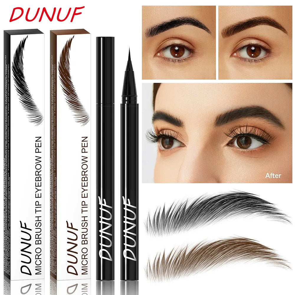 2 Colors Lasting Liquid Eyebrow Pencil Ultra-fine Waterproof Sweatproof Fast Drying Liquid Eyebrow Eyeliner Pen Makeup Cosmetics