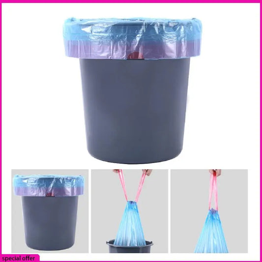 A65Z Small Drawstring Kitchen Trash Bags For Bathroom Restroom Bedroom Office Toilet Mixed Color 150 Counts