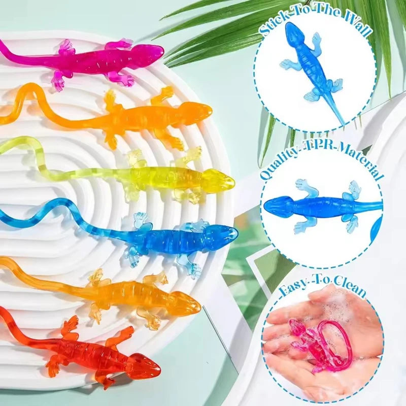 10/20/30Pcs Sticky Climbing Lizard Kids Birthday Party Favors Goodie Filler Pinata Toys School Prizes Halloween Christmas Gift
