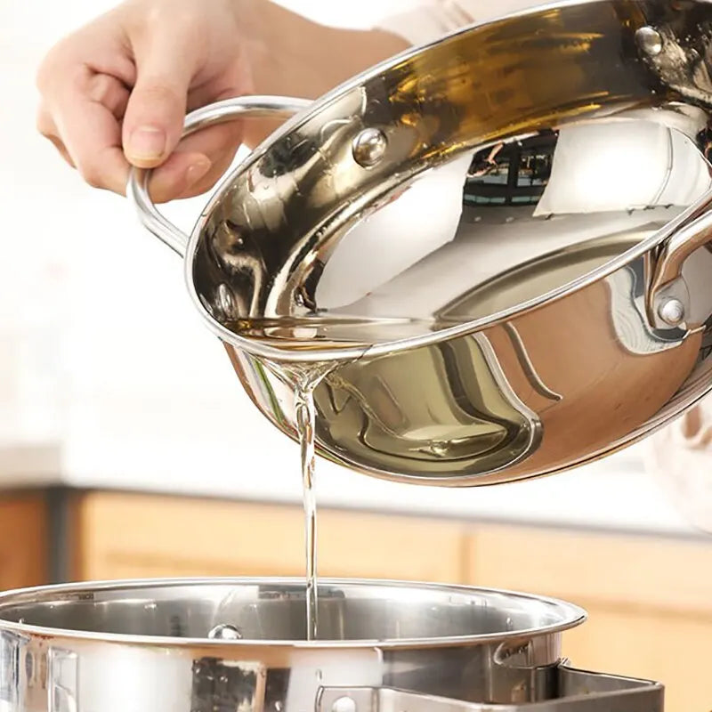 3.2L Stainless Steel Oil Pan with Thermometer Fryer with Lid Silver-3