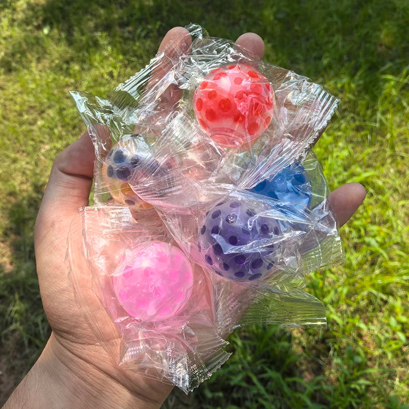 5/10/20pcs 3.5cm Squeeze Ball Soft Rubber Grape Ball Stress Relief Sensory Toy Kids Birthday Party Favors Pinata Filler Gifts
