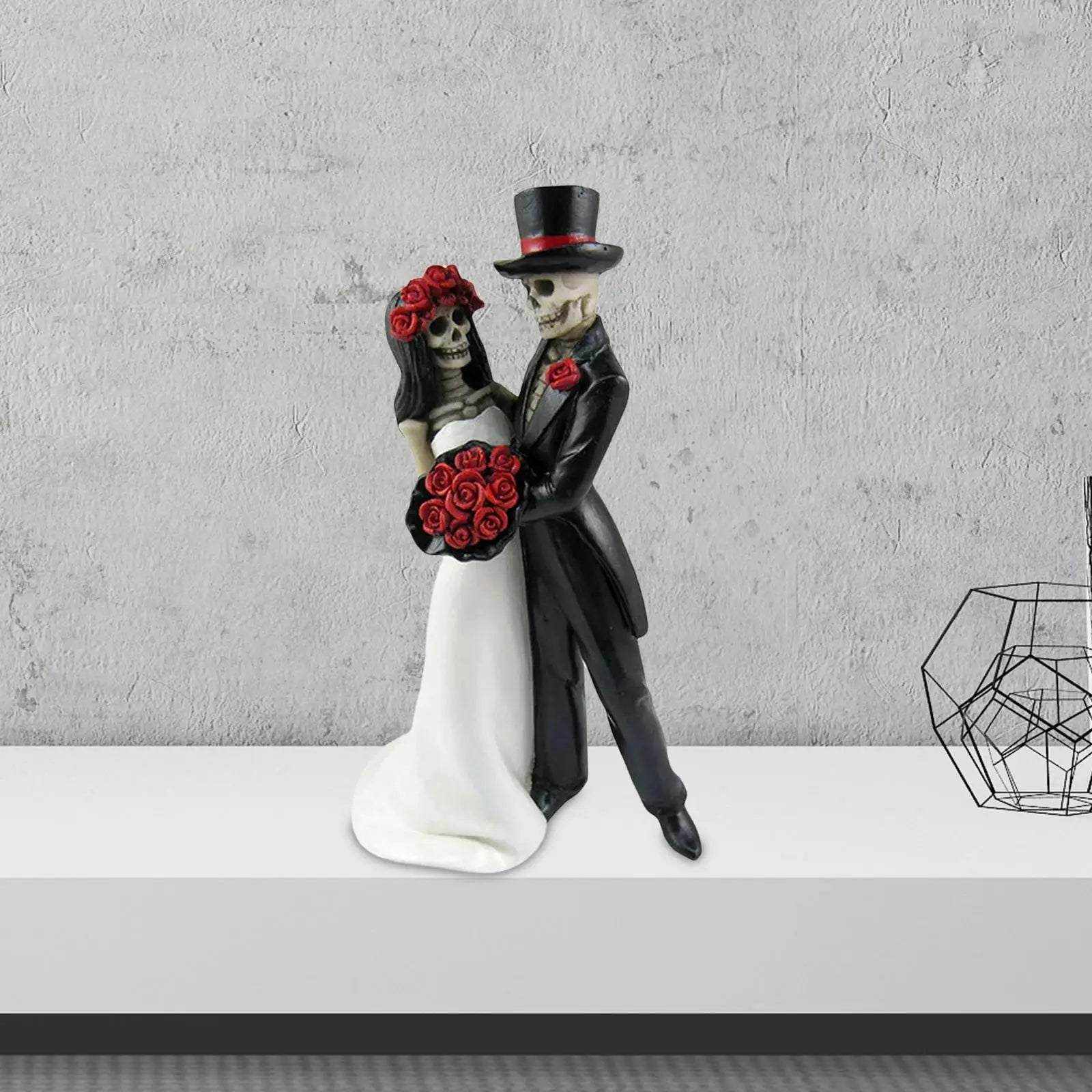Skull Wedding Couple Resin Statue-4