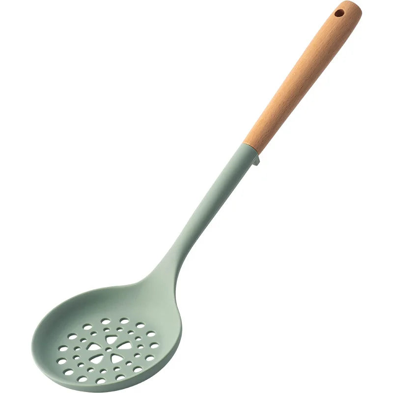 NEW Silicone Spatula Non Stick Pan Wooden Handle Silicone Vegetable Heat-resistant Silicone Cooking Spatula Spoon Kitchen tool