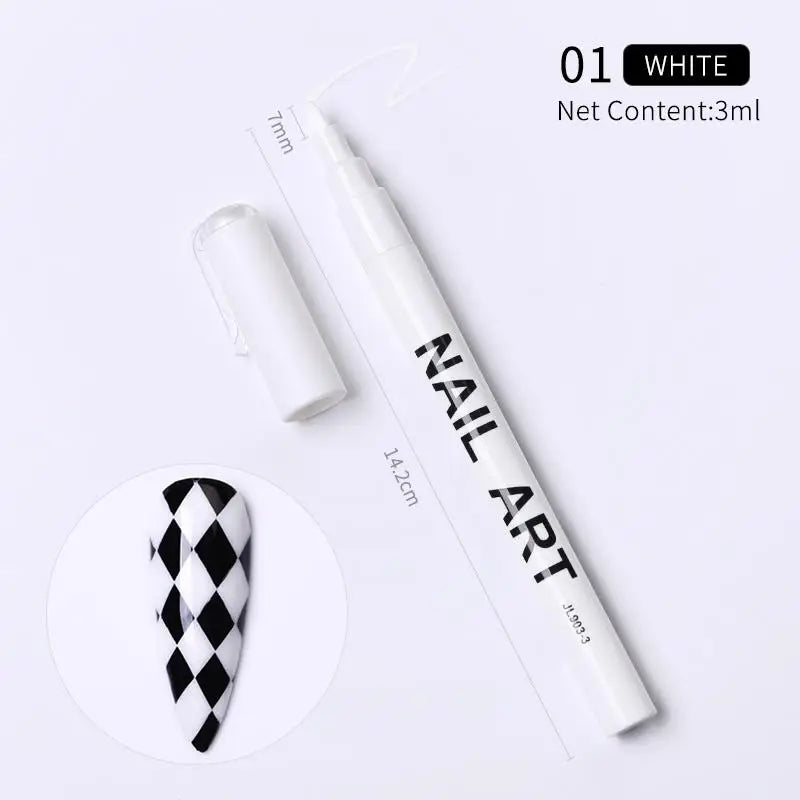 1Pc Nail Art Drawing Graffiti Pen Waterproof Painting Liner Brush DIY 3D Abstract Lines Fine Details Flower Nail Manicure Tools