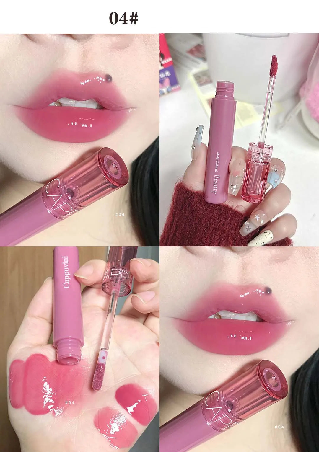 Soft Candy Jelly Mirror Lip Glaze Water Gloss Juice Lip Gloss Long Lasting Moisturizer Water Light Lipstick Waterproof Cosmetics