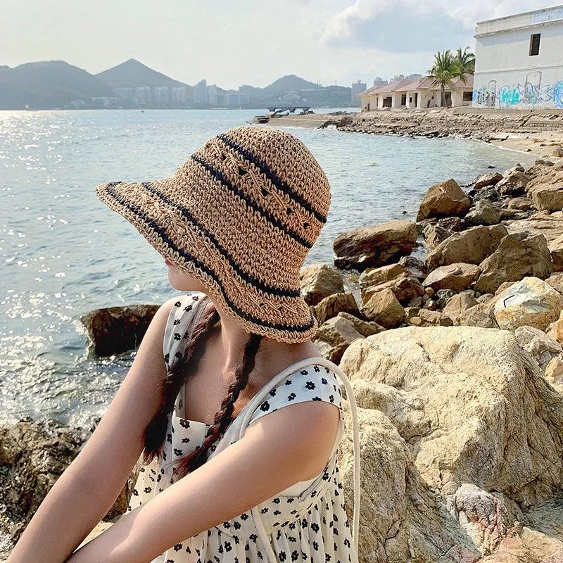 Korean Handmade Straw Hat For Women, Japanese Small fresh Sunshade Hat For Spring And Summer Outings, Sunscreen Hat