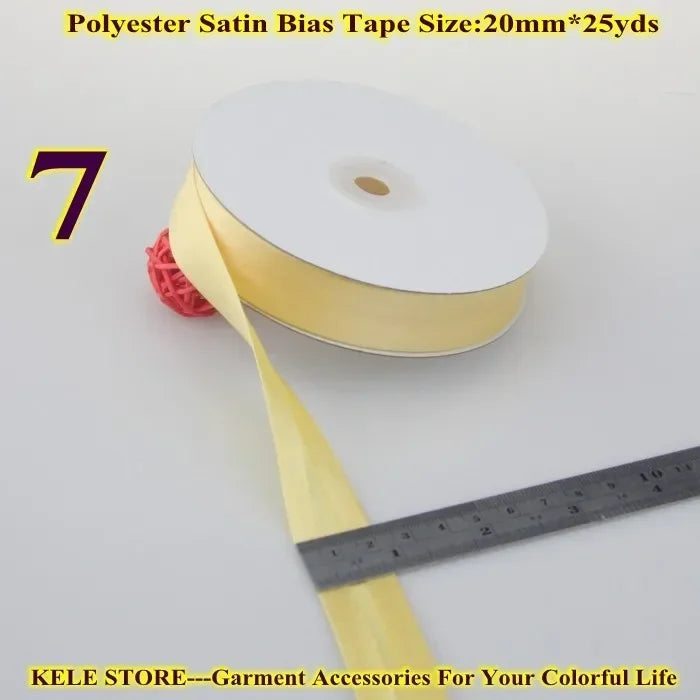 Polyester Satin Bias Binding Tape,bias Binding Size:20mm,3/4" *25yds,fold Tape for DIY Sewing Garment Accessories