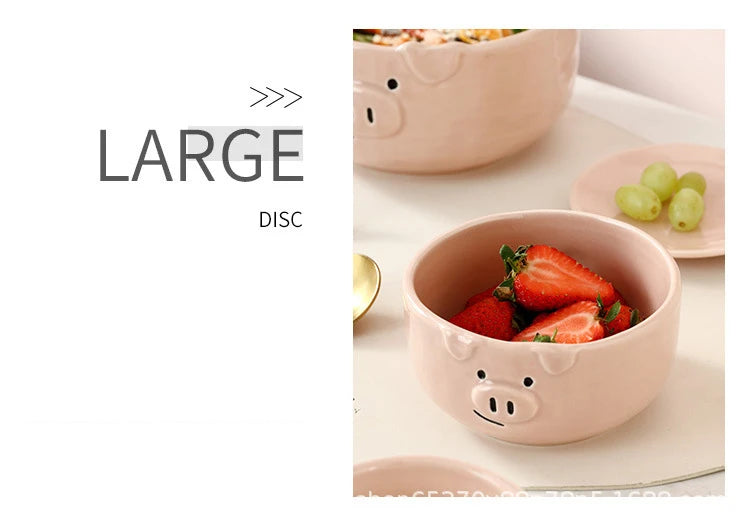 European Creative Cute Pink Pig Tableware Dishes Ceramic