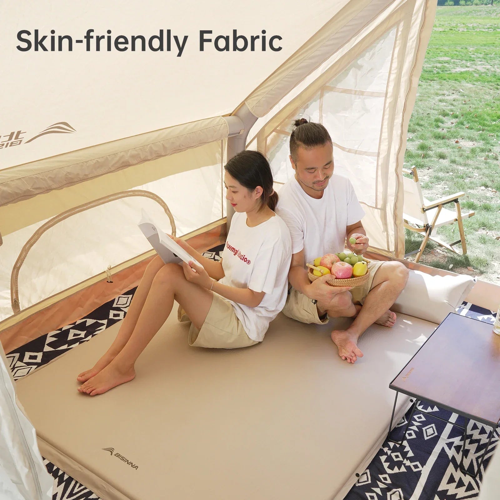 Self-Inflating Camping Mattress with Built-In Pillow Grey-3