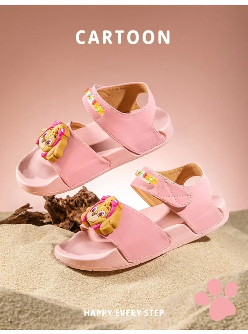 PAW PATROLs Anime Cartoon Sandals Outdoor Comfortable Non-slip Breathable Sandals Heel Strap Shoes for Boys and Girls Gift Toy